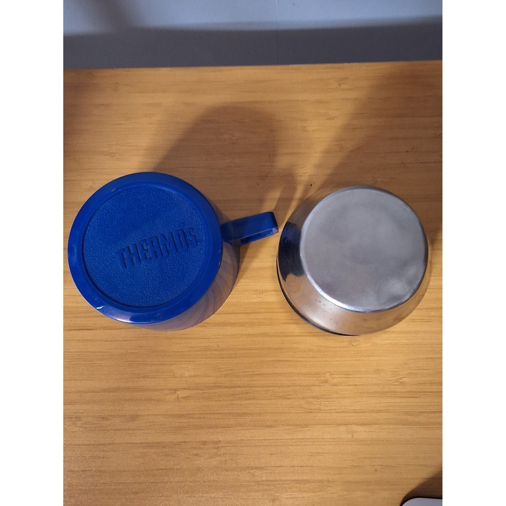 Vintage Pair Of Thermoses, Unbreakable Uno-Vac & Blue Plastic Thermos. Lot Of 2 - Picture 11 of 11
